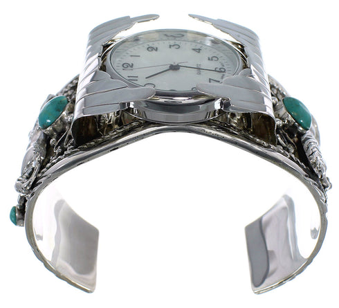Southwest Horse Jewelry Sterling Silver Turquoise Cuff Watch CX48653