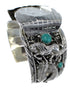Southwest Horse Jewelry Sterling Silver Turquoise Cuff Watch CX48653