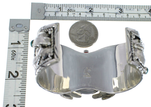 Southwest Horse Jewelry Sterling Silver Turquoise Cuff Watch CX48653