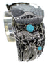 Southwest Turquoise Sterling Silver Horse Cuff Watch CX48661