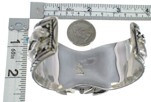 Southwest Turquoise Sterling Silver Horse Cuff Watch CX48661