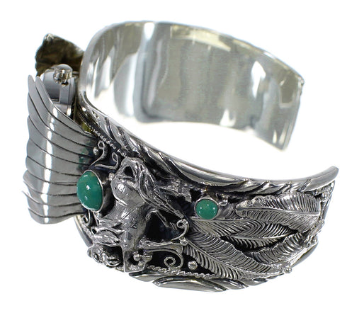 Genuine Sterling Silver Turquoise Horse Southwest Cuff Watch CX48683