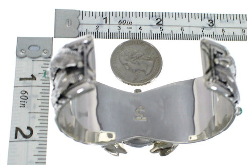 Genuine Sterling Silver Turquoise Horse Southwest Cuff Watch CX48683