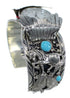 Turquoise Horse Authentic Sterling Silver Southwest Cuff Watch CX64075