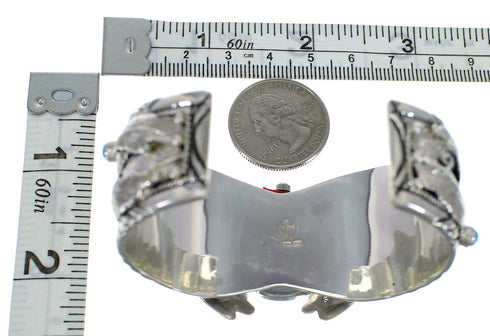 Turquoise Horse Authentic Sterling Silver Southwest Cuff Watch CX64075