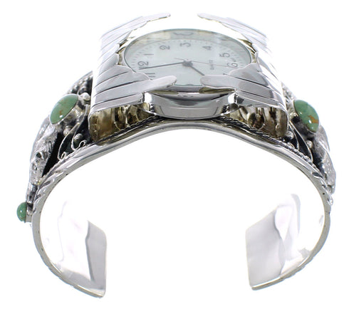 Southwest Jewelry Sterling Silver Bear Turquoise Cuff Watch CX48704