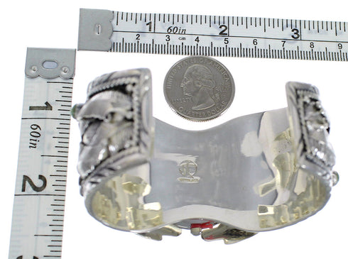 Southwest Jewelry Sterling Silver Bear Turquoise Cuff Watch CX48704