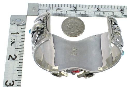 Turquoise Sterling Silver Southwest Bear Cuff Watch CX48709