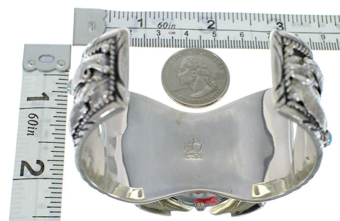 Turquoise Sterling Silver Bear Southwest Cuff Watch CX48710