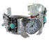 Southwest Turquoise Genuine Sterling Silver Bear Cuff Watch CX48715
