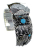 Turquoise Genuine Sterling Silver Southwest Bear Cuff Watch CX48730