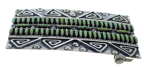 Sterling Silver Water Wave Turquoise Needlepoint Belt Buckle EX48760