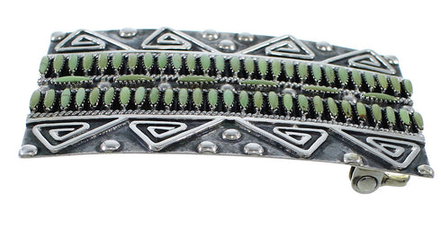 Southwest Silver Water Wave Turquoise Needlepoint Belt Buckle EX48761