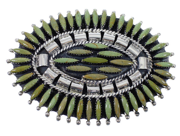 Sterling Silver Turquoise Needlepoint Belt Buckle EX48773