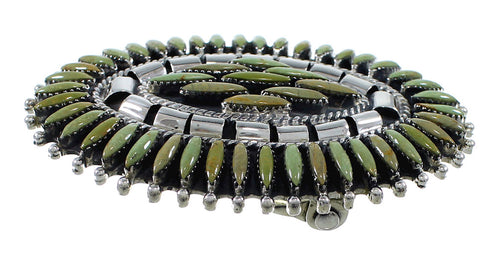 Sterling Silver Turquoise Needlepoint Belt Buckle EX48773