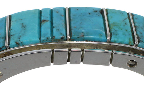 Southwest Genuine Sterling Silver Turquoise Cuff Bracelet CX48943