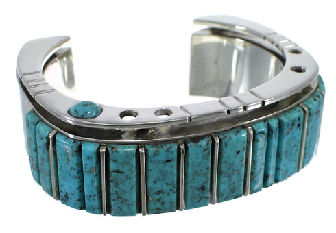 Genuine Sterling Silver Turquoise Southwest Cuff Bracelet CX48948