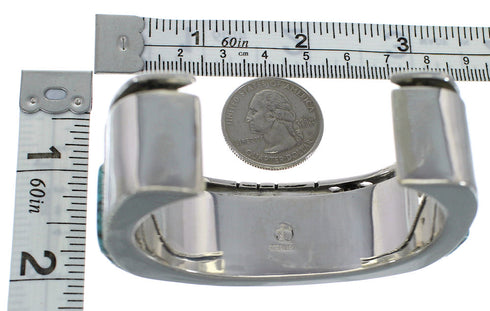 Genuine Sterling Silver Turquoise Southwest Cuff Bracelet CX48948