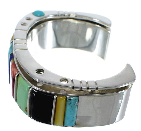 Multicolor Authentic Sterling Silver Southwest Cuff Bracelet CX48952