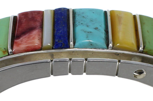Multicolor Authentic Sterling Silver Southwest Cuff Bracelet CX48952