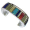 Southwest Authentic Sterling Silver Multicolor Cuff Bracelet CX48964