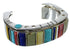 Southwest Authentic Sterling Silver Multicolor Cuff Bracelet CX48964