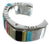 Southwest Authentic Sterling Silver Multicolor Cuff Bracelet CX48964