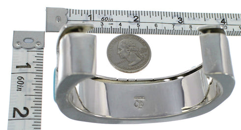 Southwest Authentic Sterling Silver Multicolor Cuff Bracelet CX48964