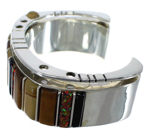 Southwest Multicolor Genuine Sterling Silver Cuff Bracelet CX48973