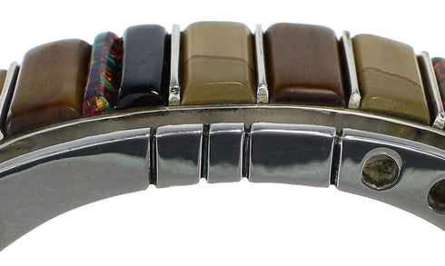 Southwest Multicolor Genuine Sterling Silver Cuff Bracelet CX48973