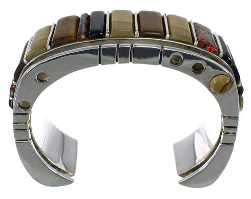 Southwest Multicolor Genuine Sterling Silver Cuff Bracelet CX48973