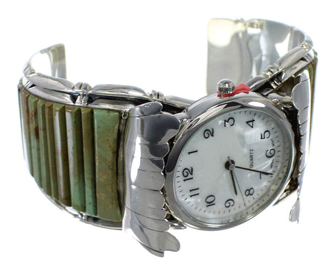 Southwest Turquoise Genuine Sterling Silver Cuff Watch CX48835