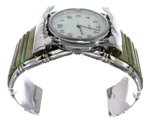 Southwest Turquoise Genuine Sterling Silver Cuff Watch CX48835