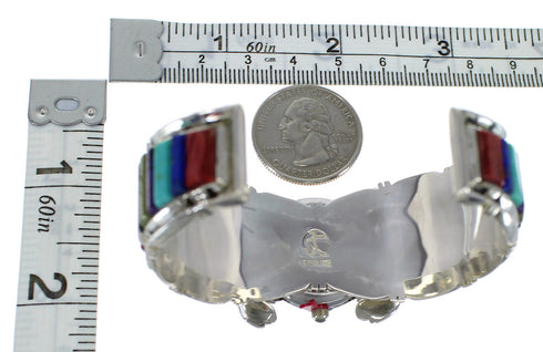 Southwest Genuine Sterling Silver Multicolor Cuff Watch CX48845