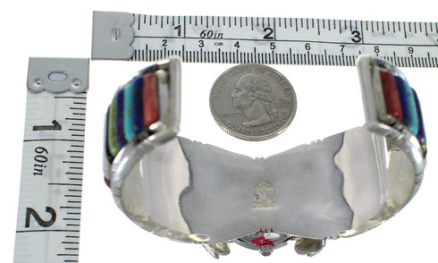 Southwest Multicolor Genuine Sterling Silver Cuff Watch CX48847