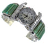 Southwest Turquoise Inlay Genuine Sterling Silver Cuff Watch CX48848
