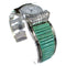 Turquoise Inlay Genuine Sterling Silver Southwest Cuff Watch CX48853