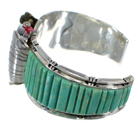 Turquoise Inlay Genuine Sterling Silver Southwest Cuff Watch CX48853