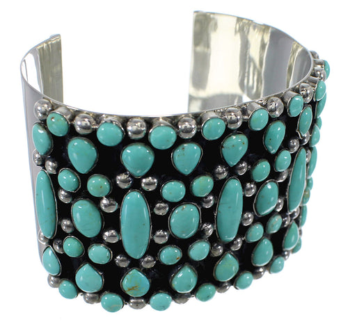Genuine Sterling Silver Turquoise Southwest Cuff Bracelet CX49011