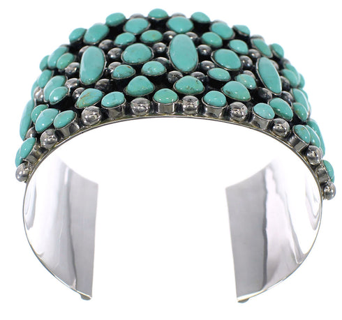 Genuine Sterling Silver Turquoise Southwest Cuff Bracelet CX49011
