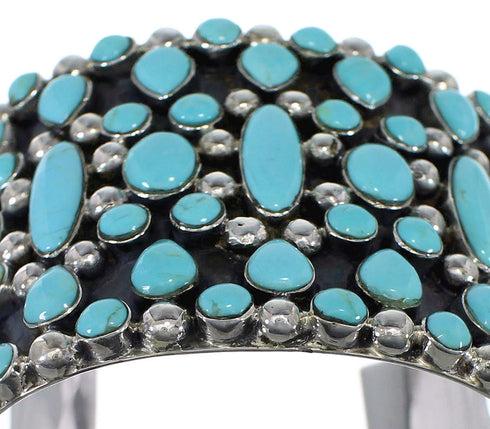 Genuine Sterling Silver Turquoise Southwestern Cuff Bracelet CX49015