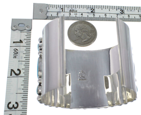 Genuine Sterling Silver Turquoise Southwestern Cuff Bracelet CX49015