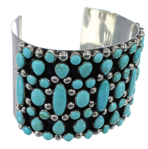 Southwestern Turquoise Authentic Sterling Silver Cuff Bracelet CX49038
