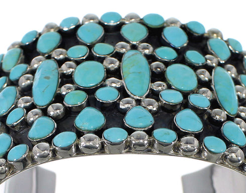 Authentic Sterling Silver Southwestern Turquoise Cuff Bracelet CX49039