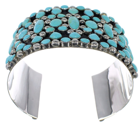 Authentic Sterling Silver Southwestern Turquoise Cuff Bracelet CX49039