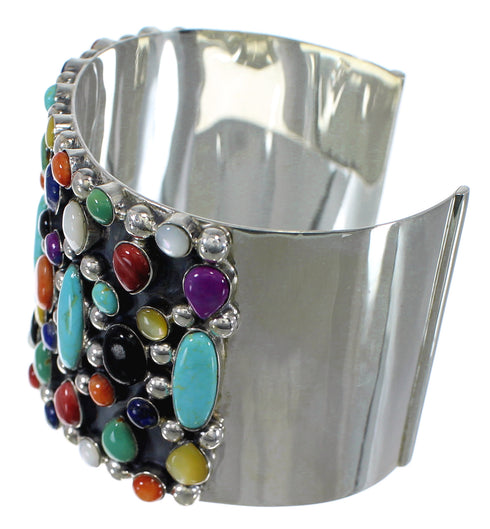 Multicolor Sterling Silver Southwestern Cuff Bracelet CX49047