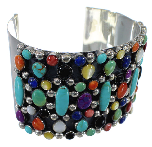 Multicolor Southwestern Sterling Silver Cuff Bracelet CX49048
