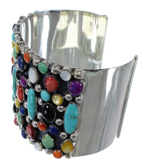 Multicolor Southwestern Genuine Sterling Silver Cuff Bracelet CX49050