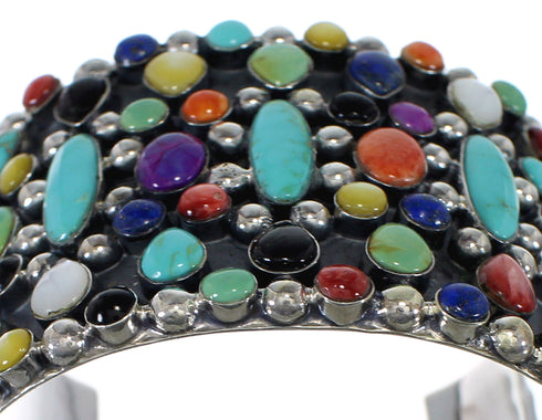 Multicolor Southwestern Sterling Silver Cuff Bracelet CX49048