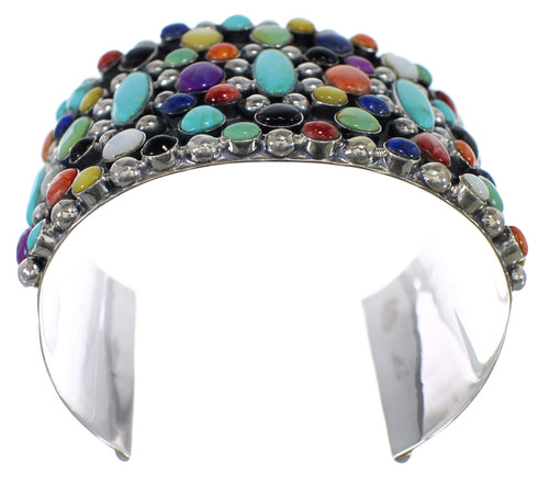 Multicolor Southwestern Genuine Sterling Silver Cuff Bracelet CX49050